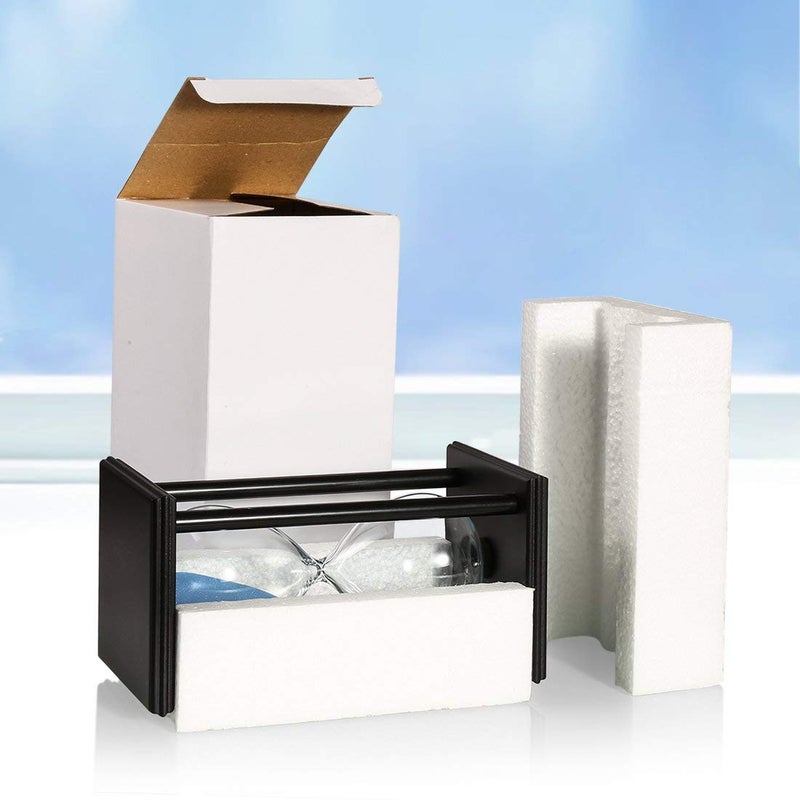 Lodunsyr Sandglass 60 Minutes Timer Hourglass 1 Hour for Ornament Decoration Xmas New Year Birthday Tea Coffee Table Book Shelf School Game Wooden Frame Sand Timer Blue - Image 5